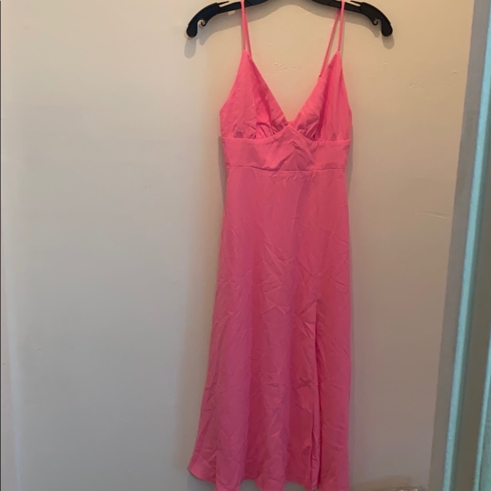 Amanda uprichard hot pink dress midi length